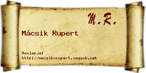 Mácsik Rupert névjegykártya
