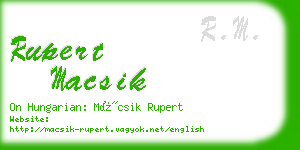 rupert macsik business card